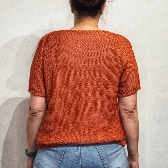 Kate Landry Orange Short Sleeve Sweater Sz XL - Picture 9 of 11